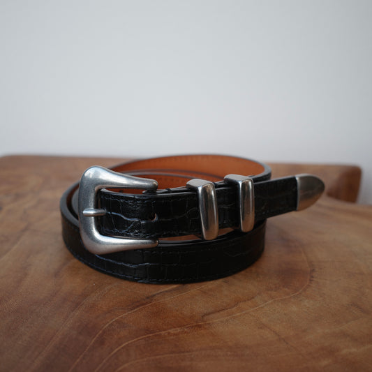 Narrow Western BELT(Embossed Calf)